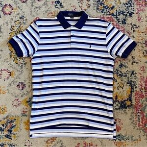 Ralph Lauren Navy and White Striped Polo